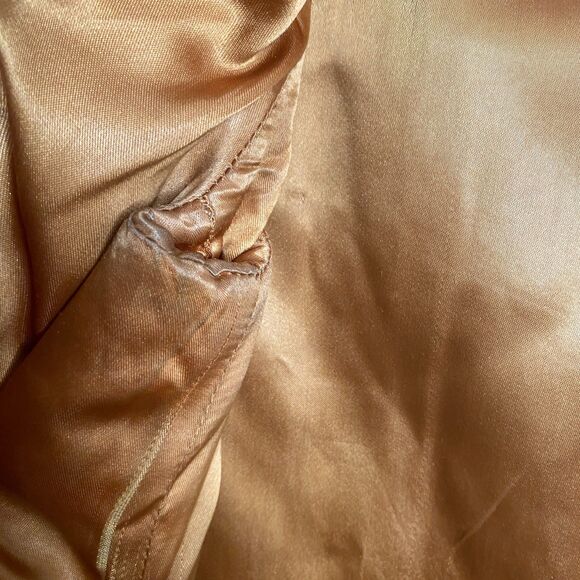 VTG Urban Suburban by Moordale Tweed Coat Gold Satin Lined High Split Side Large - Picture 9 of 14